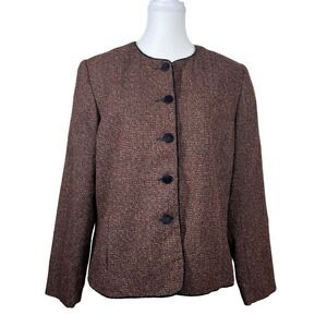 Vintage 80’s‎ Koret Tweed Blazer Velvet Buttons Red Black Size 14